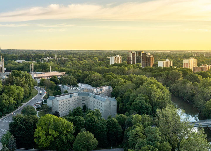 An aerial shot of London Ontario